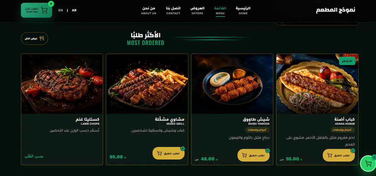 نموذج المطعم